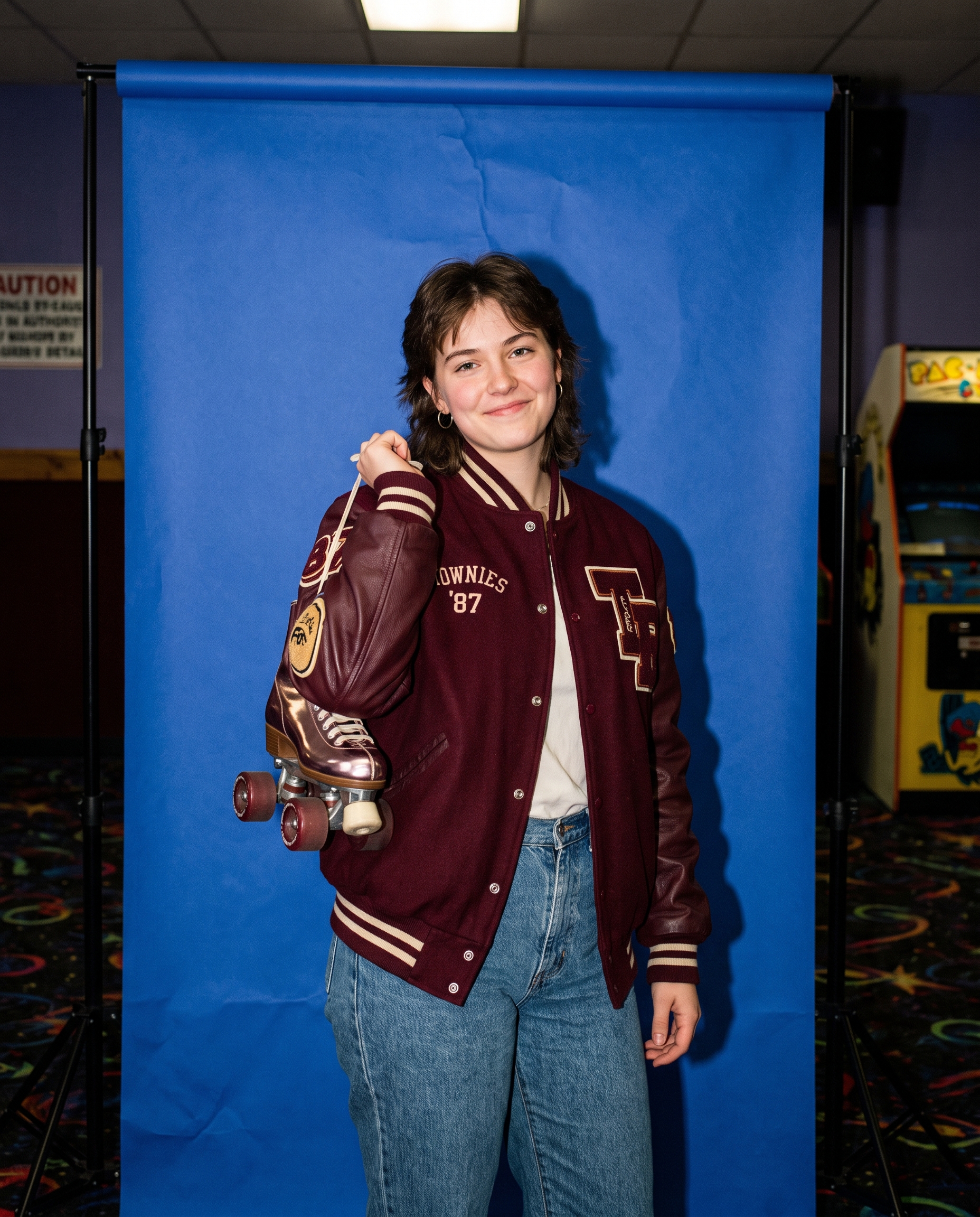 1980s roller rink studio portrait