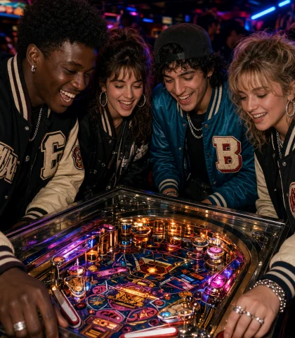 Neon Arcade Friends Grok Imagine Image V2 Prompt