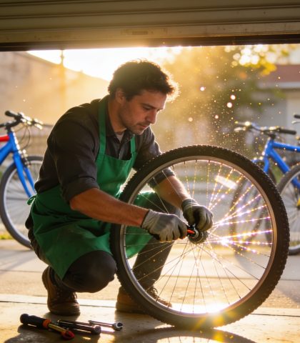 Bicycle Workshop Sora 2 Prompt