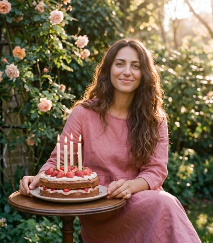 Garden Birthday Portrait Gemini AI Photo Prompt