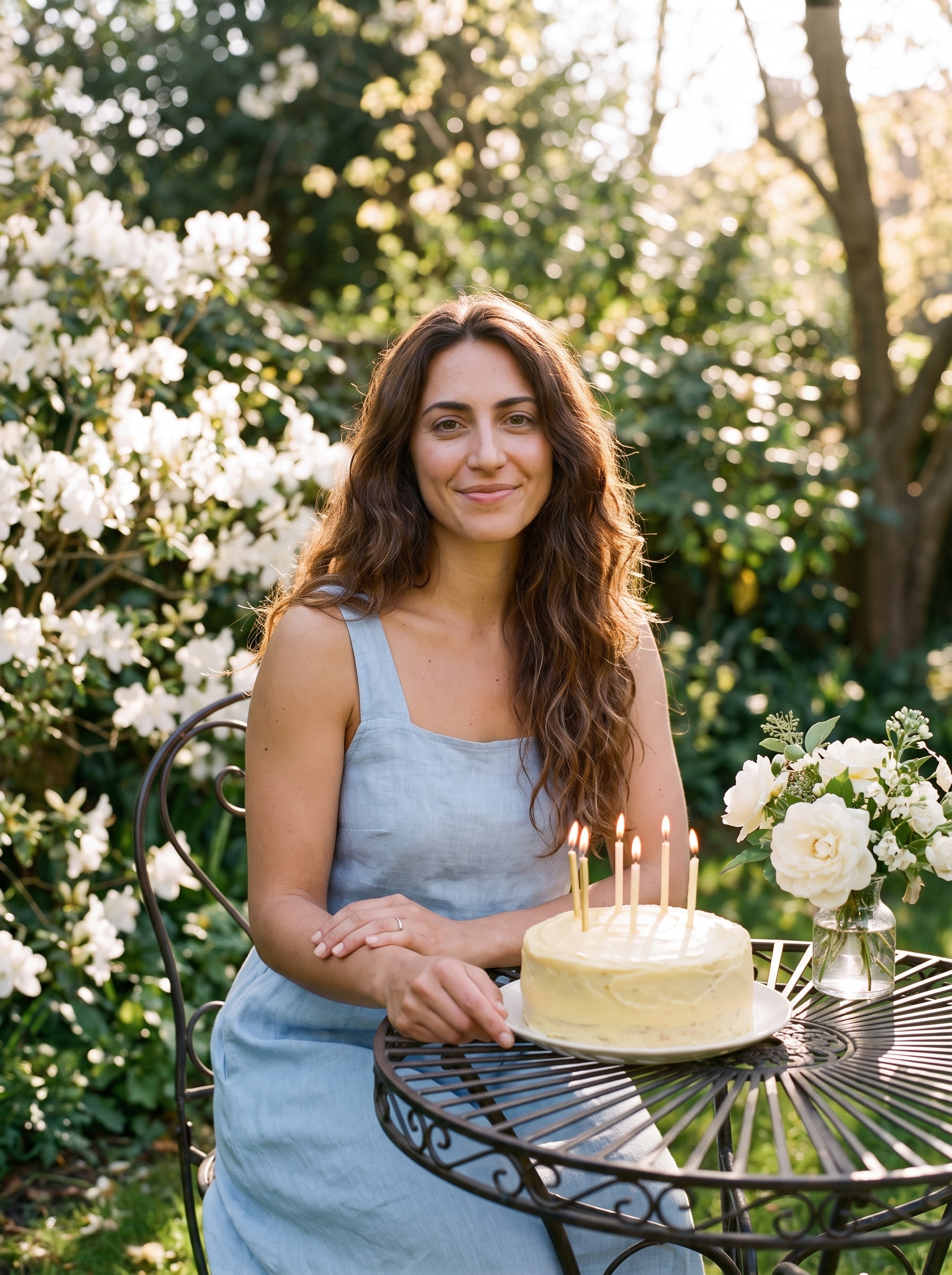 Lemon brunch variation of the Garden Birthday Portrait Gemini AI Photo Prompt