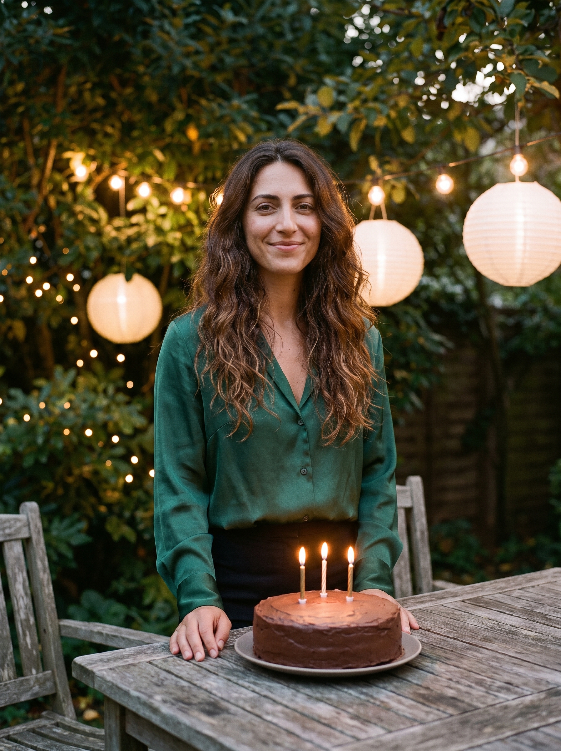 Lantern supper variation of the Garden Birthday Portrait Gemini AI Photo Prompt