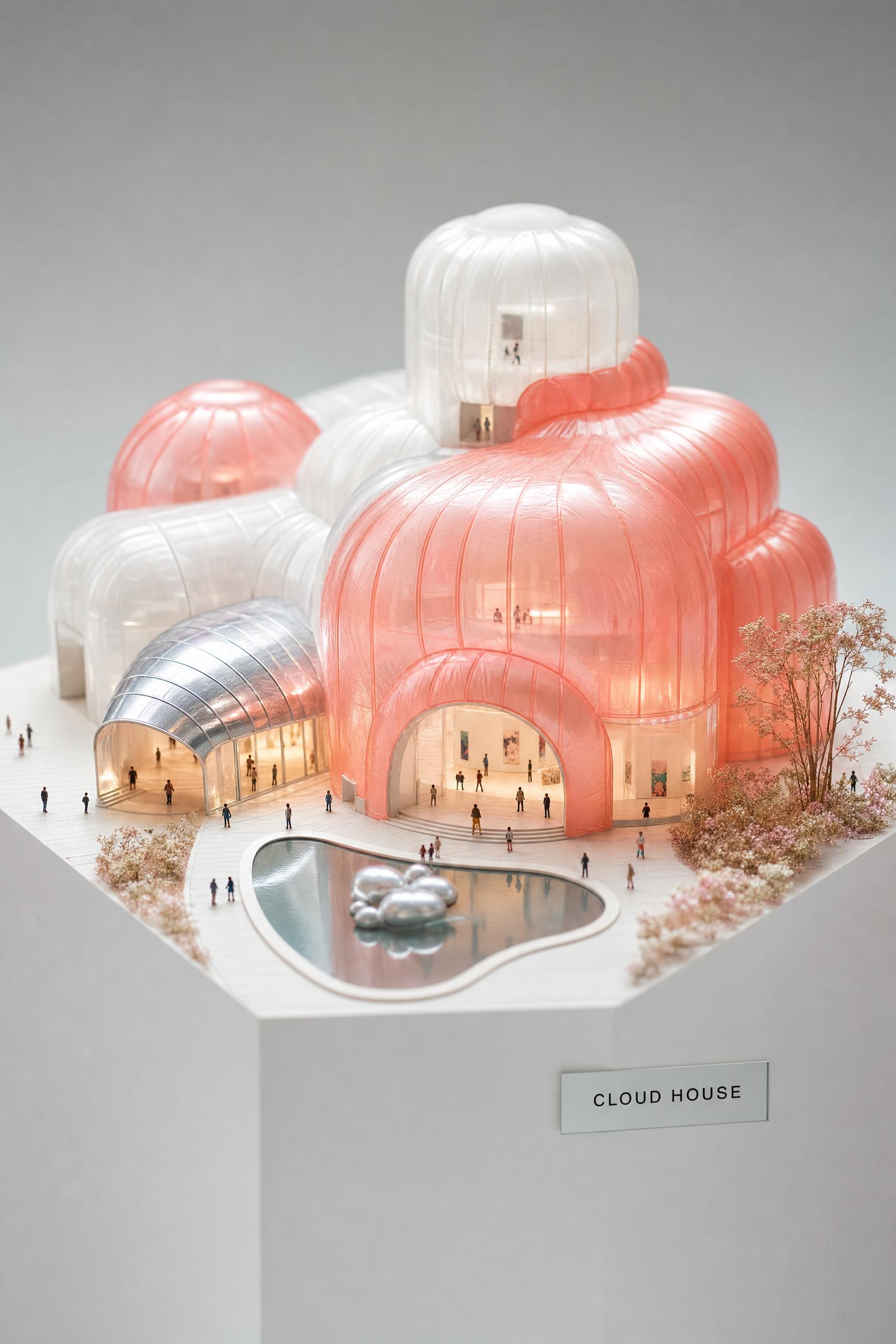 Inflatable Cloud House GPT Image 2 prompt miniature museum