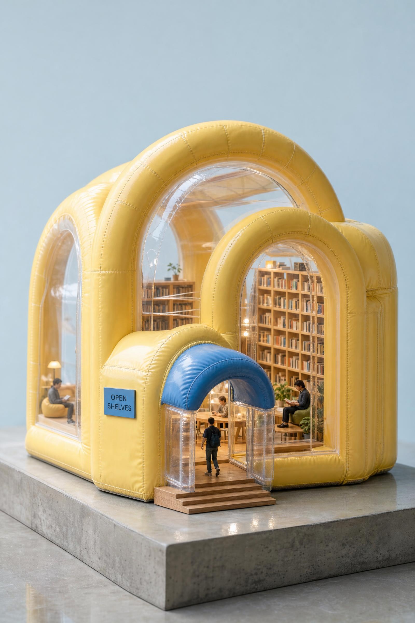 Open Shelves inflatable miniature library