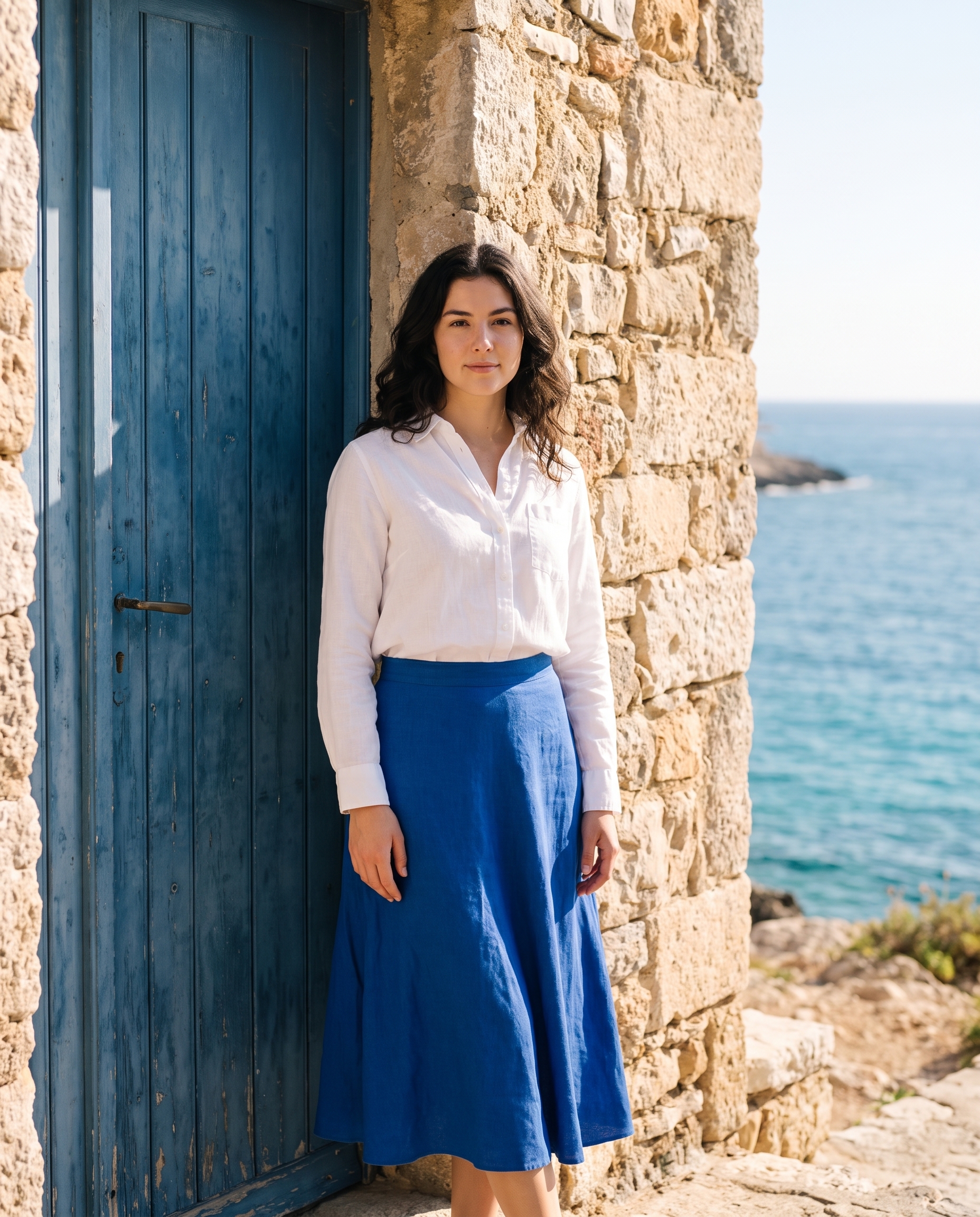 Coastal Postcard Gemini AI Photo Prompt Mediterranean travel portrait