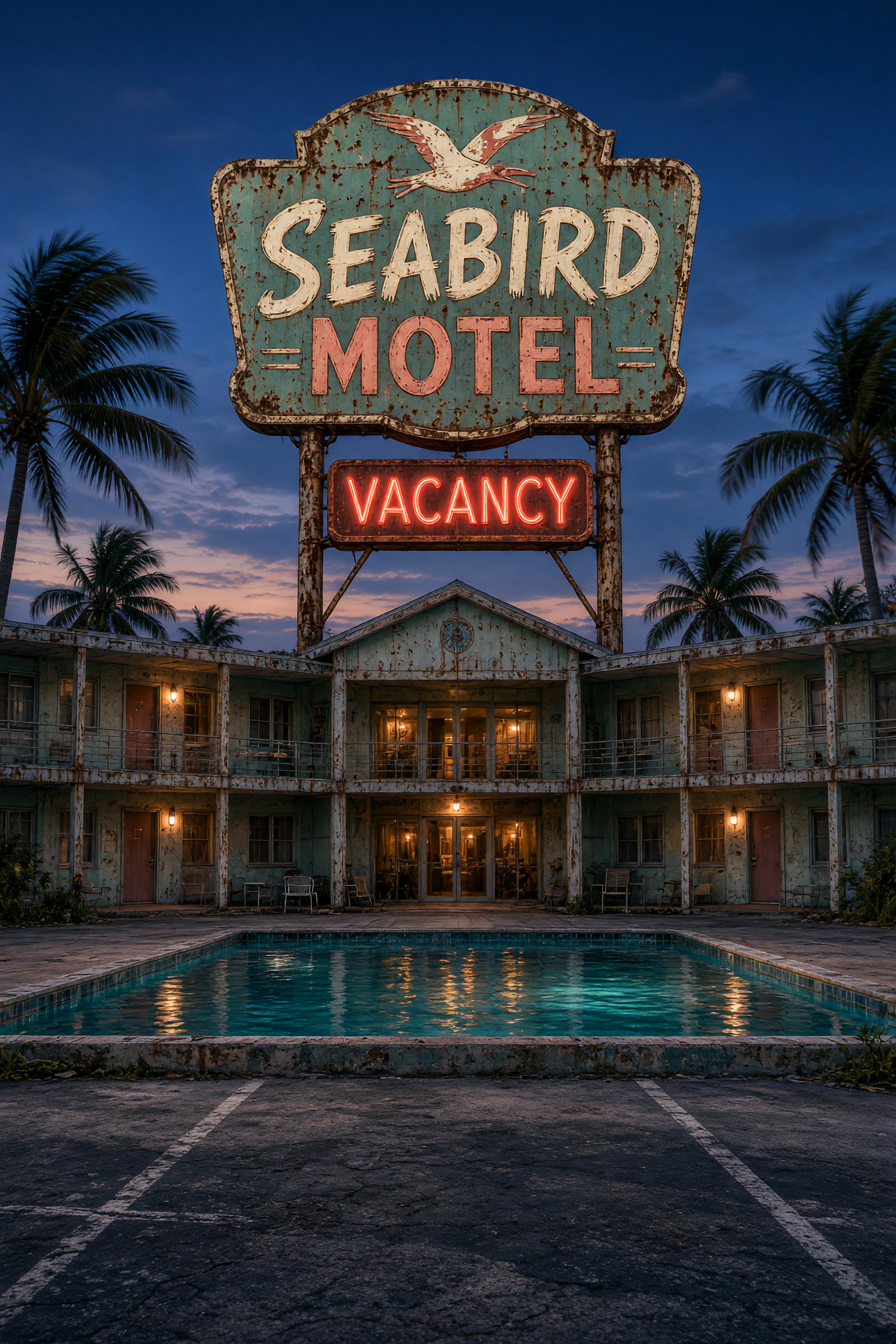 Seabird Motel at blue hour