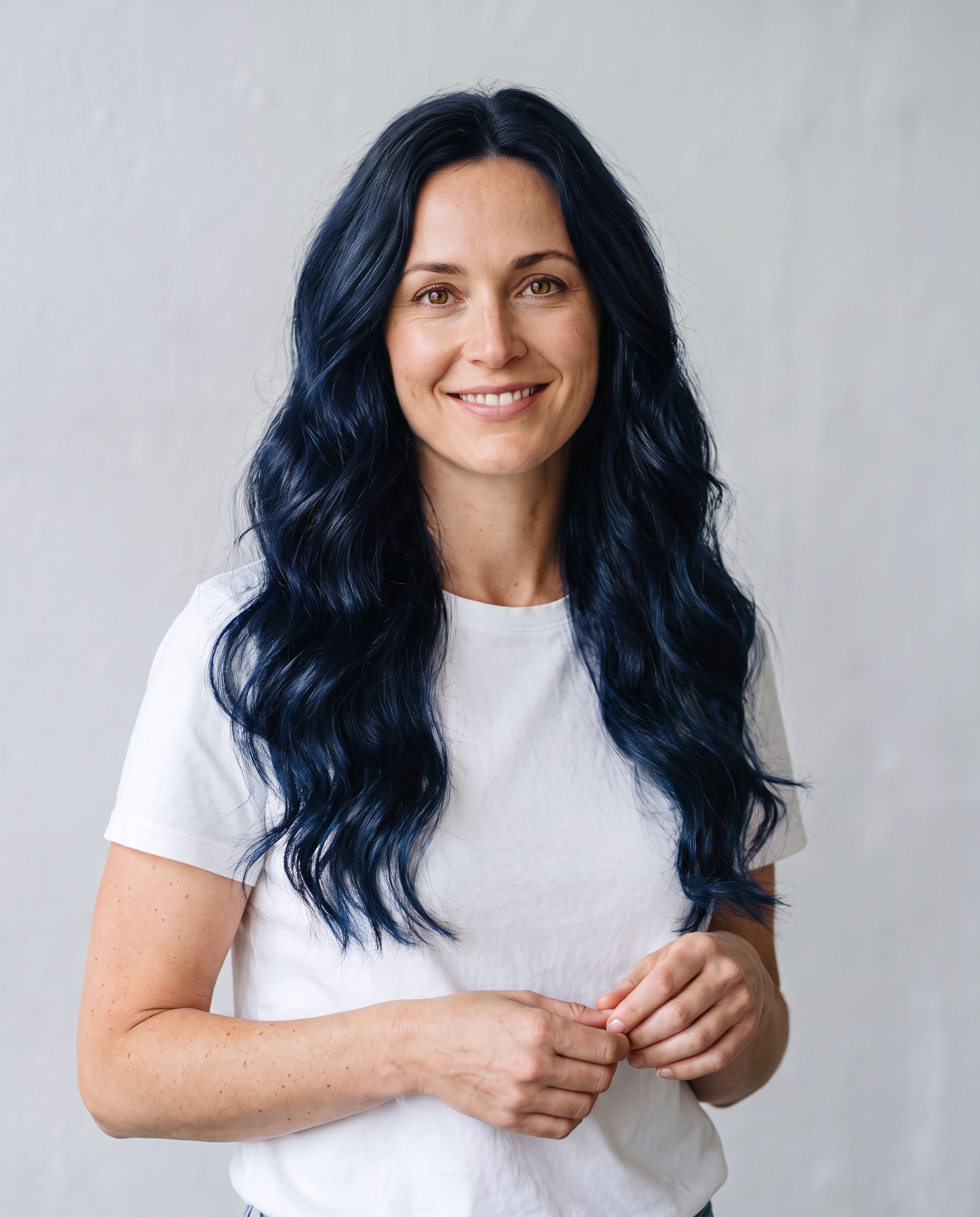Long black hair variation from a Gemini AI photo edit