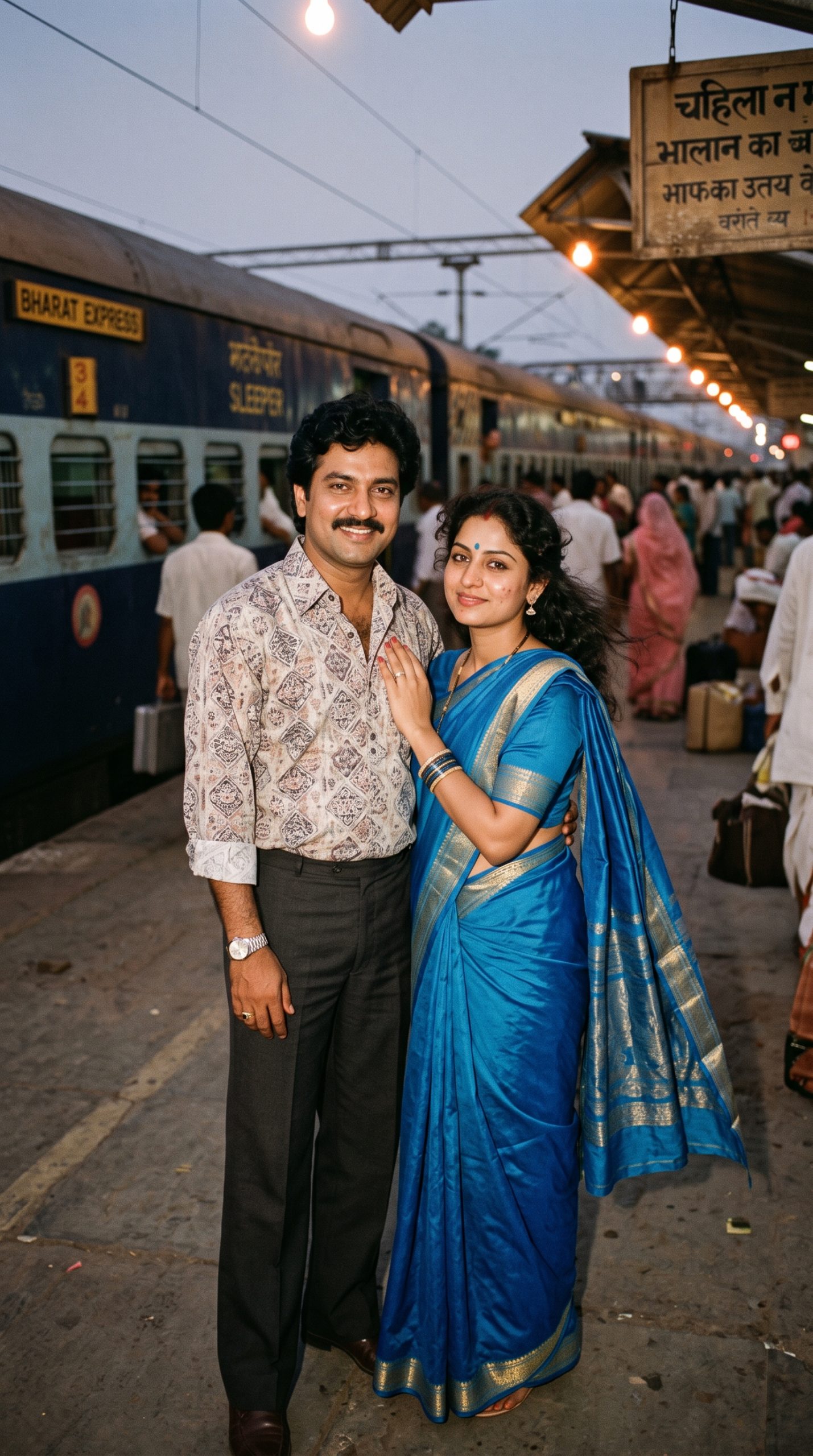 retro bollywood couple nano banana 2 prompt sample