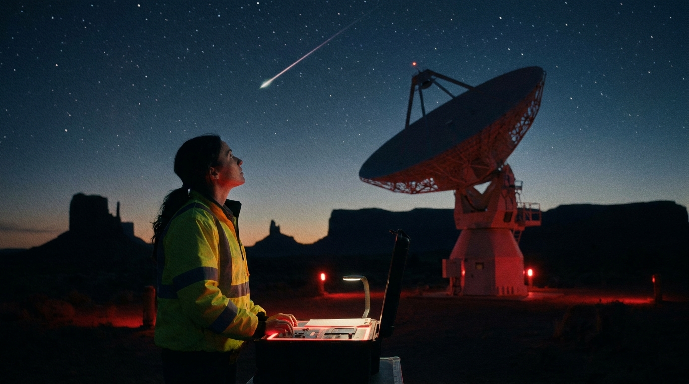 First frame of a night radio telescope station