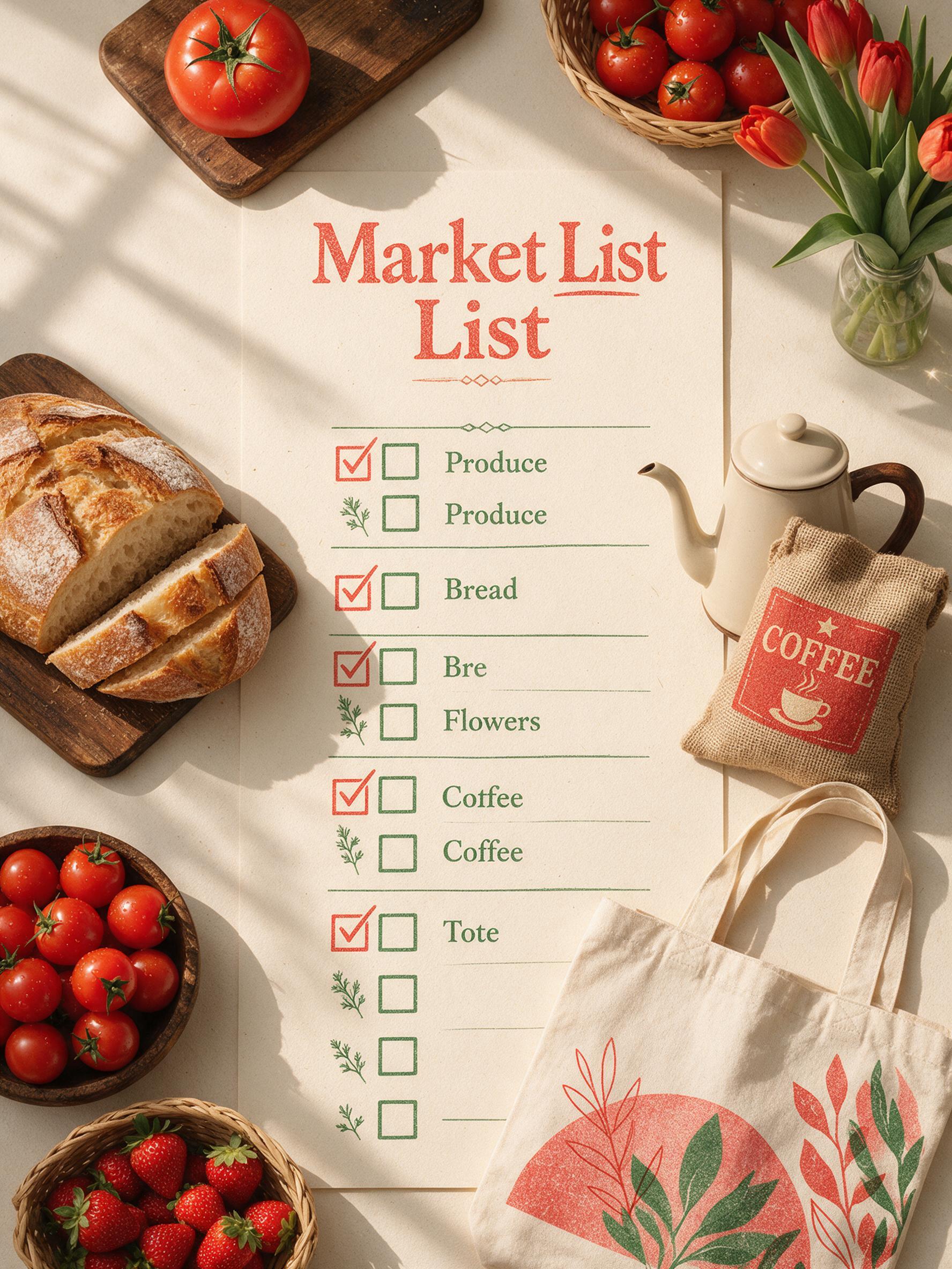 Seedream 5.0 Pro farmers market checklist poster