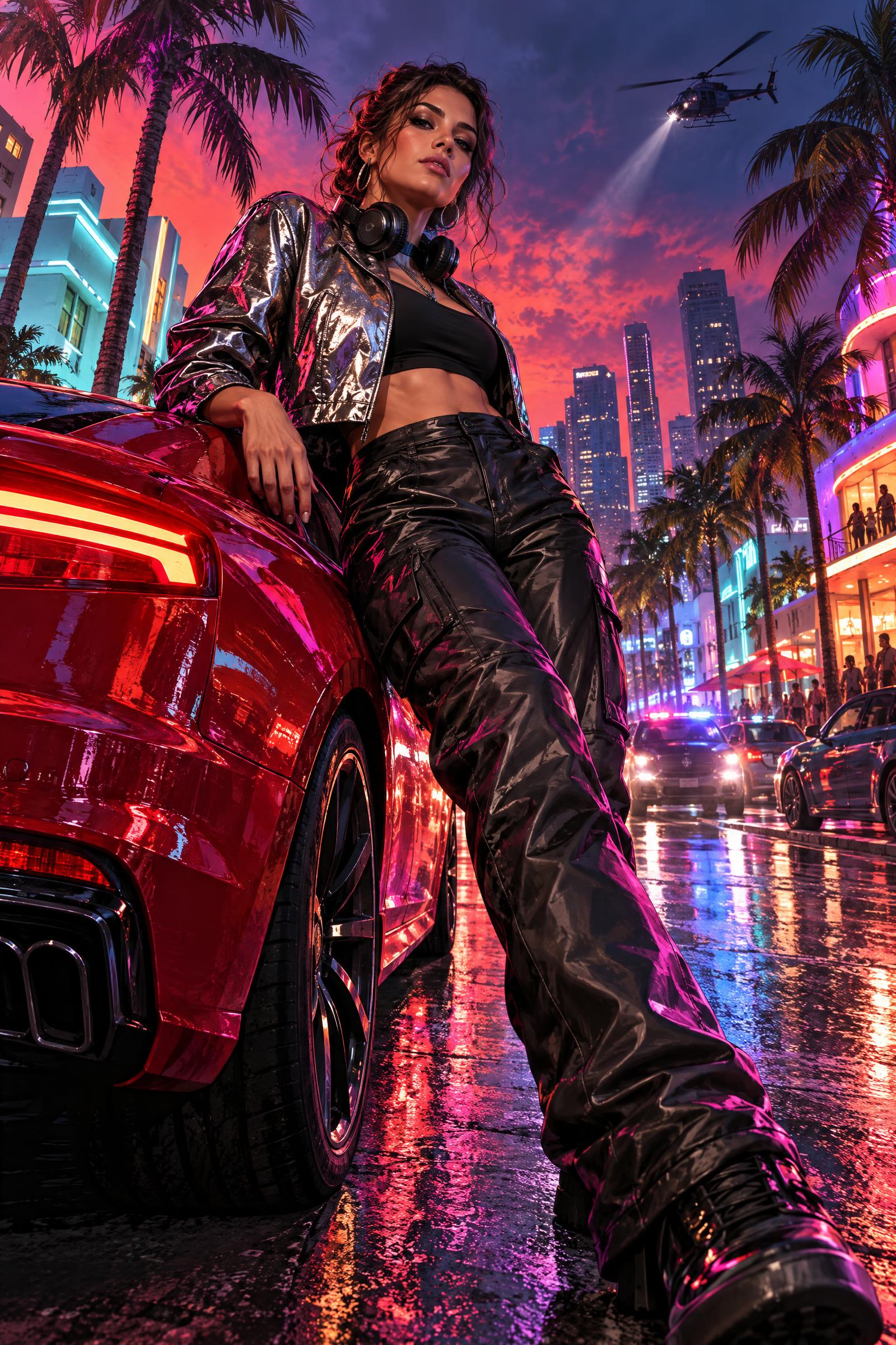 Neon DJ variation for GTA Style Portrait GPT Image 2.5 Prompt