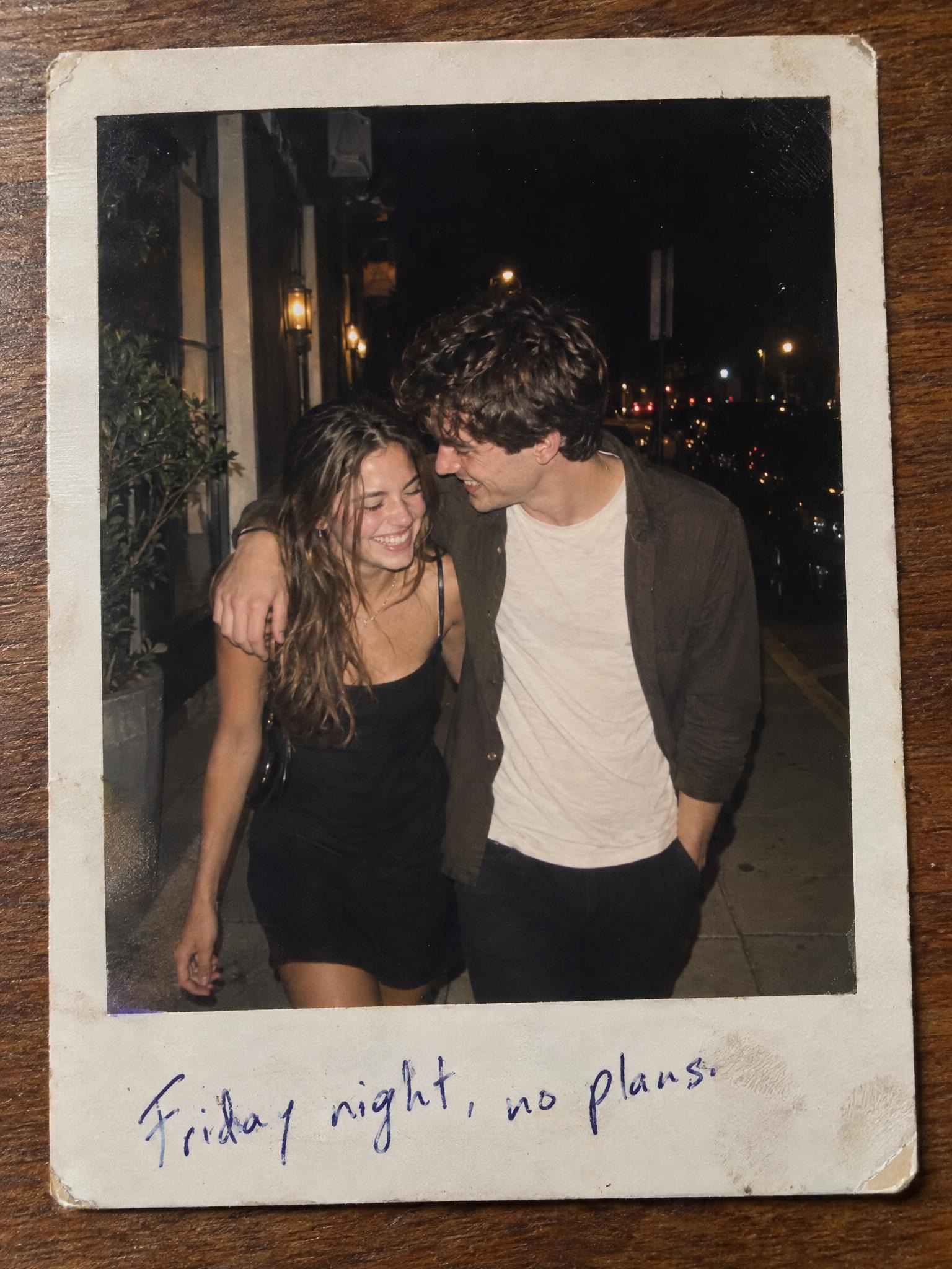 Instant Film Memory GPT Image 2.5 prompt output showing a fictional couple in a flash-lit instant photo