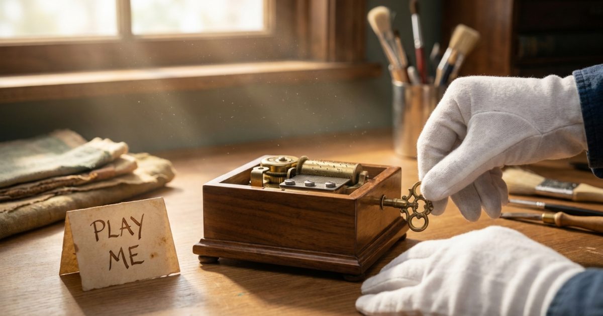 Music Box Restoration Veo 3.1 Prompt