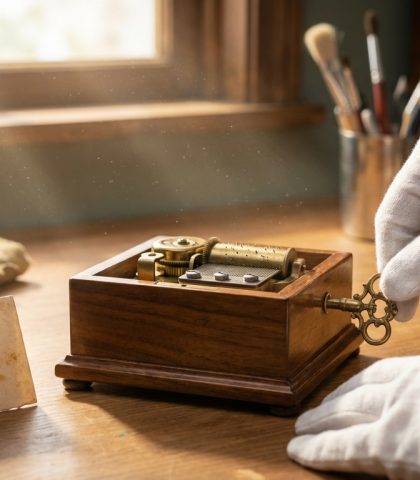 Music Box Restoration Veo 3.1 Prompt