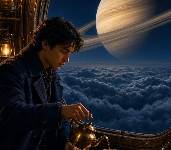 Orbiting Tea Room Grok Imagine Video 1.5 Prompt