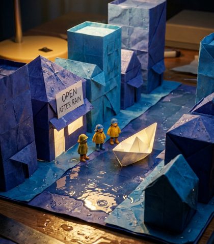 Paper City Flood Gemini Omni Flash Prompt