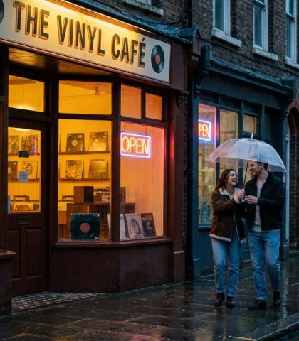 Rainy Record Store Wan 2.7 Prompt