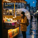 Rainy Vinyl Kiosk Kling 3.0 Prompt