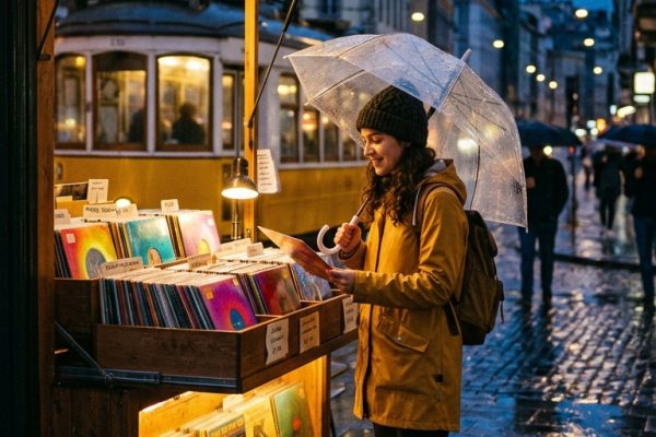 Rainy Vinyl Kiosk Kling 3.0 Prompt