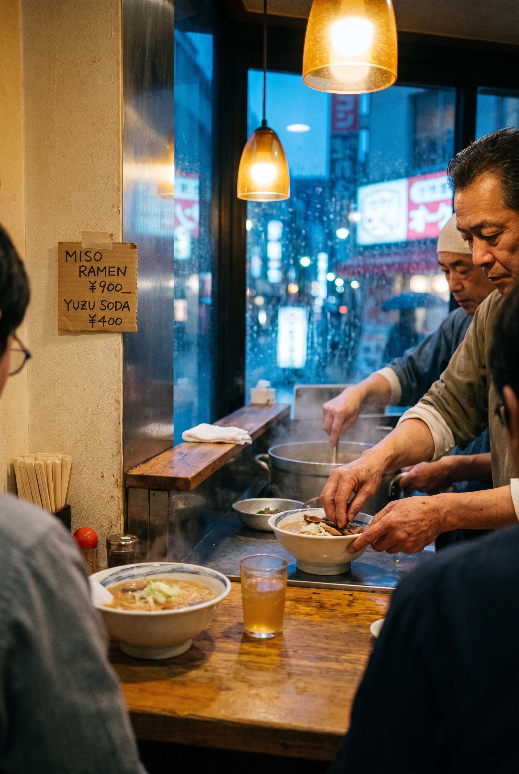 Osaka ramen counter Nano Banana Pro prompt