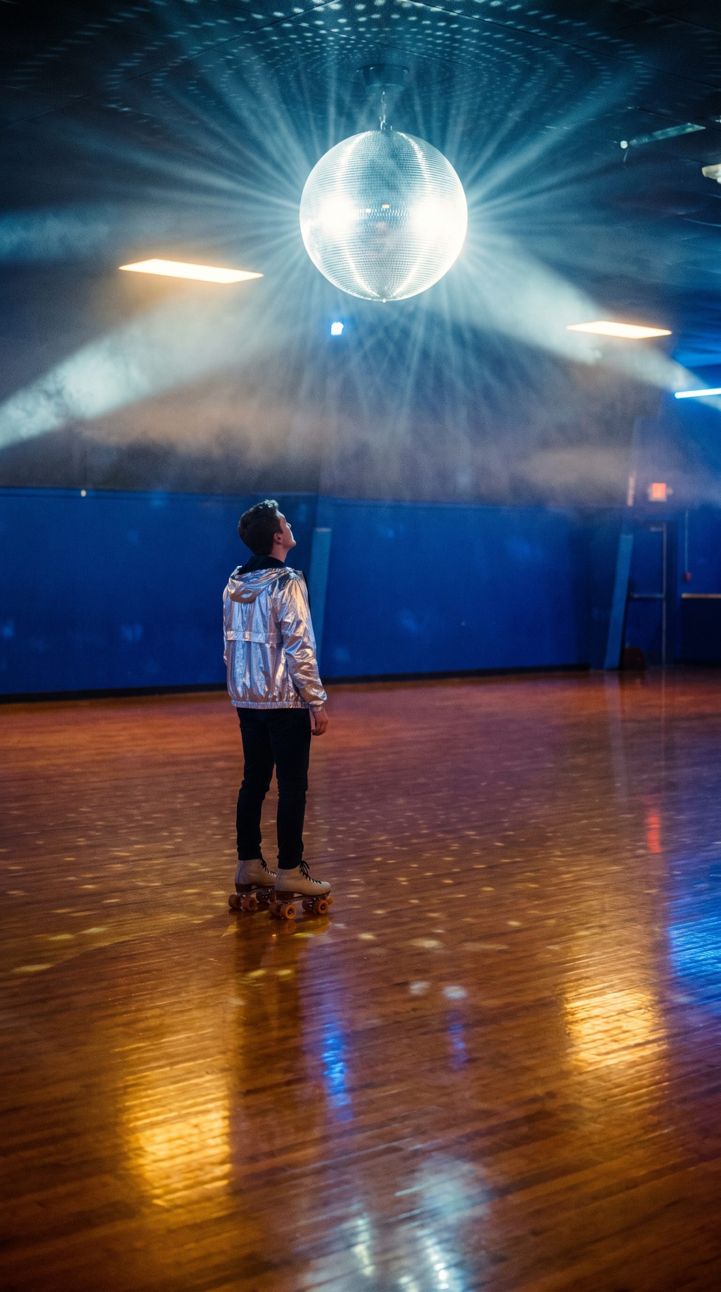 retro roller rink seedance 2.5 prompt first frame