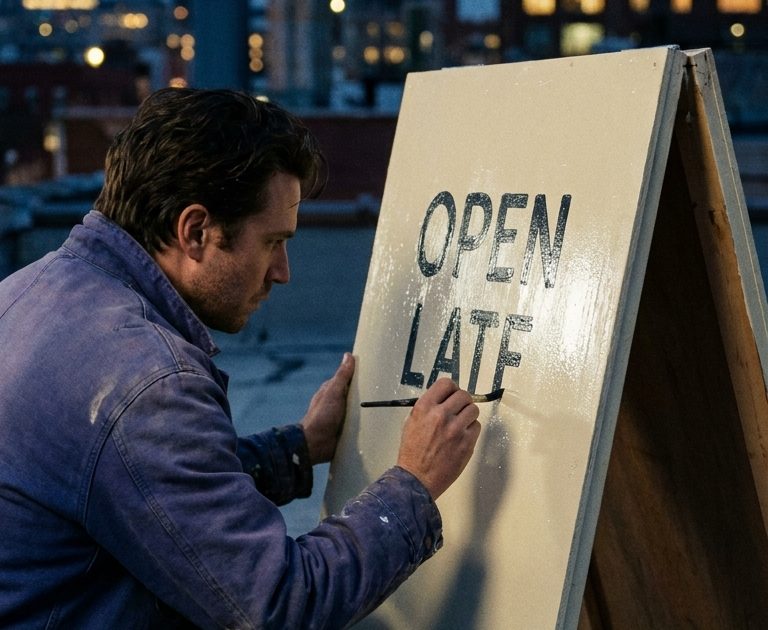 Rooftop Sign Painter Gemini Omni Flash Prompt