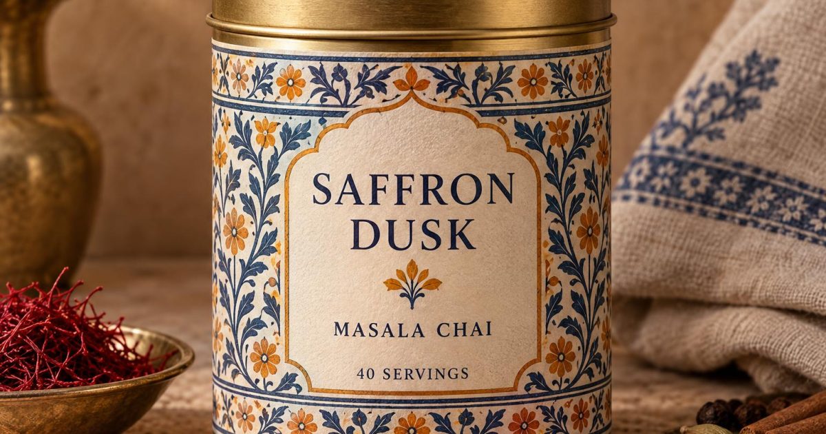 Saffron Tea Label GPT Image 2.5 Prompt