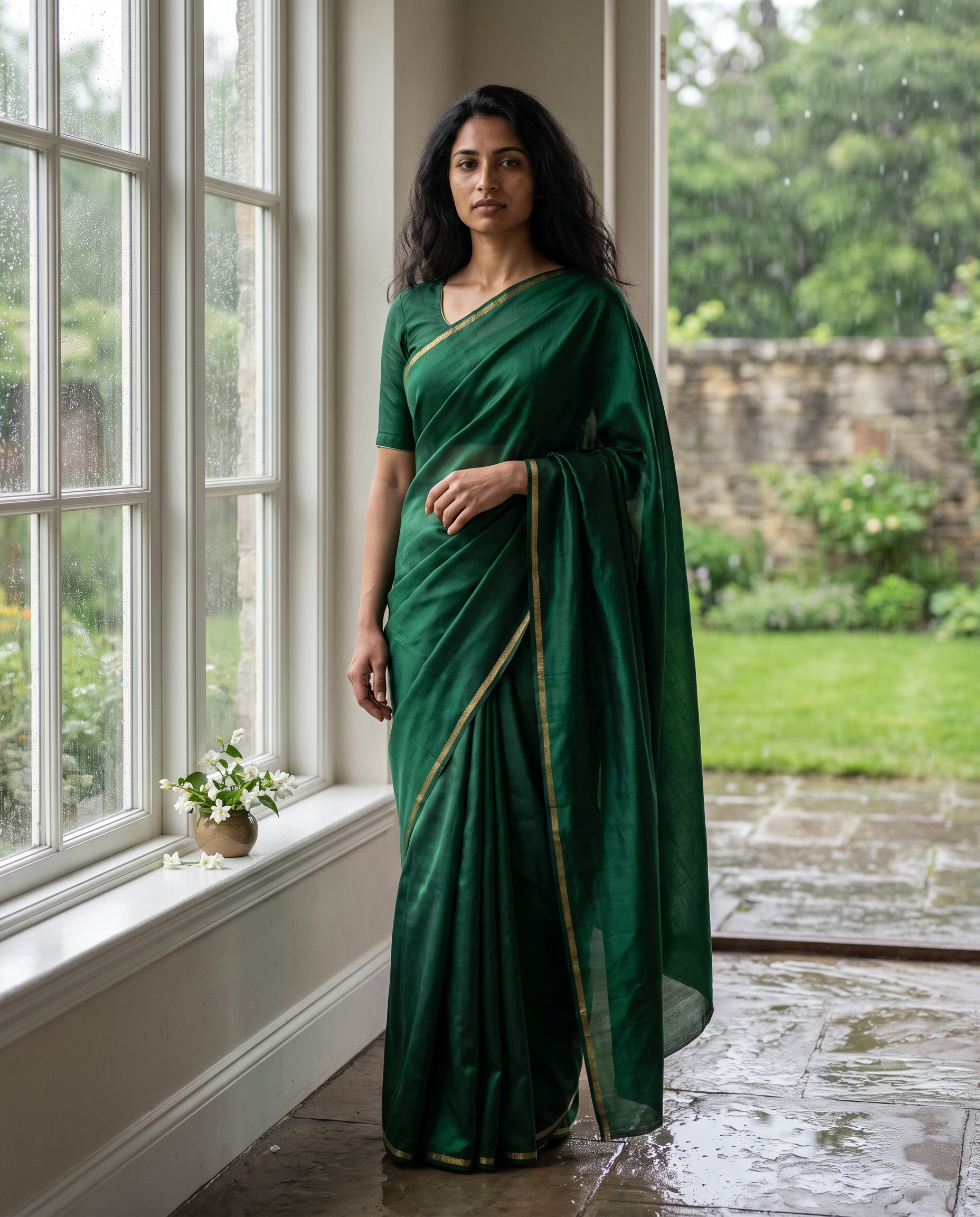 Monsoon saree Gemini AI photo edit
