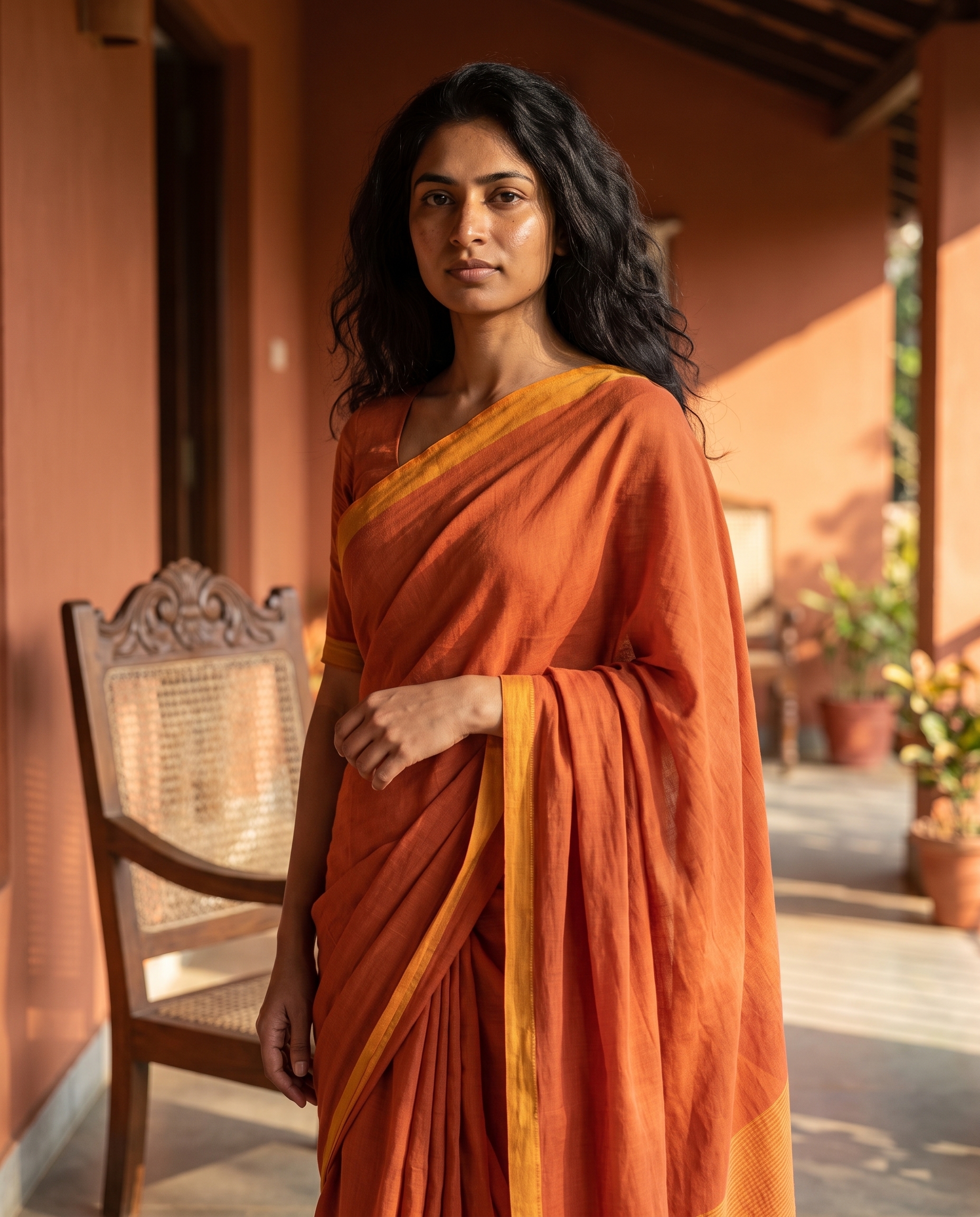 Saffron saree variation
