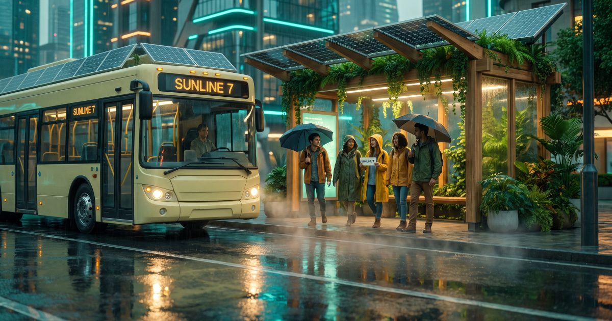 Solarpunk Bus Stop Wan 2.7 Prompt