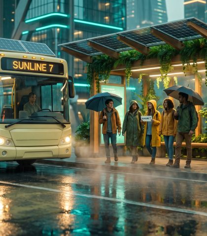 Solarpunk Bus Stop Wan 2.7 Prompt