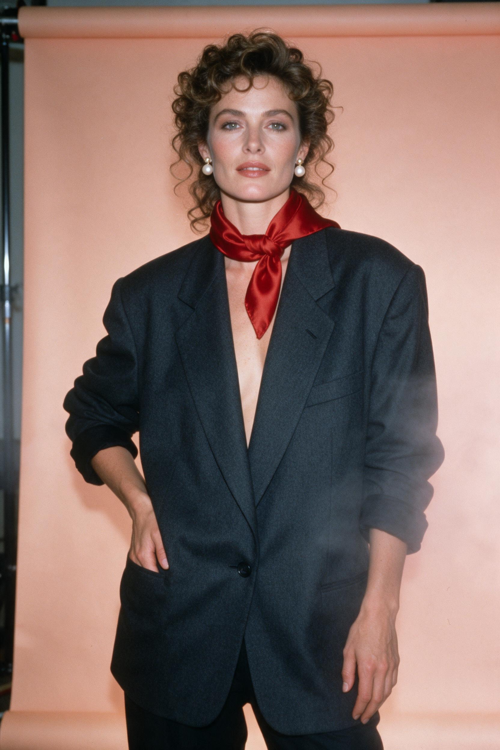 Seedream 5.0 Pro 1980s peach fashion portrait