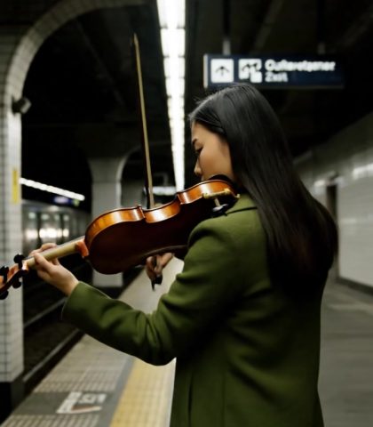 Subway Violin Rehearsal Veo 3.1 Prompt