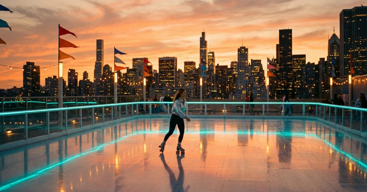 Sunset Roller Rink Seedance 2.0 Prompt