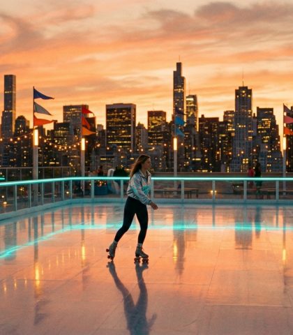 Sunset Roller Rink Seedance 2.0 Prompt